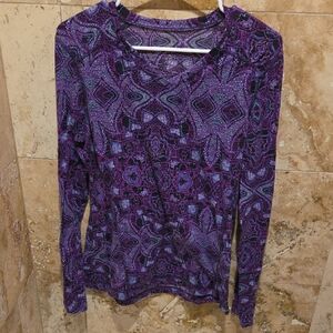 Title Nine Purple/Fuschia Patterned Women's Top, M